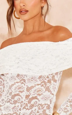 Ivory Lace Bardot Romper