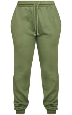 Khaki High Waisted Cuffed Sweatpants