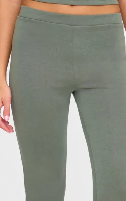 Khaki Premium Soft Touch Skinny Flare Pants