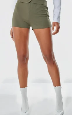 Khaki Soft Tailored Hotpants
