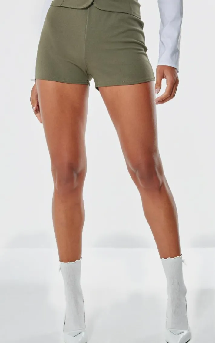 Khaki Soft Tailored Hotpants