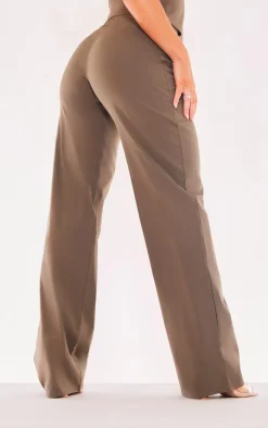 Khaki Stretch Woven Low Rise Cargo Pants