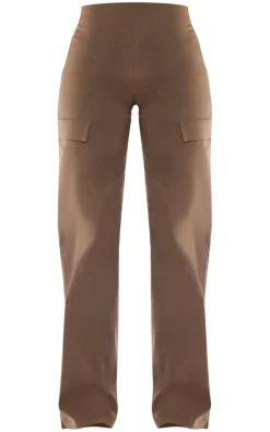 Khaki Stretch Woven Low Rise Cargo Pants