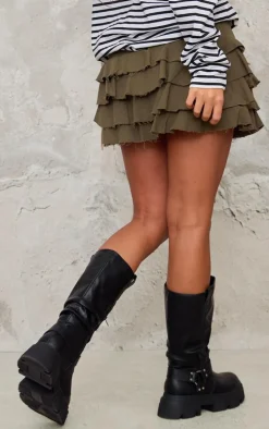 Khaki Twill Rara Mini Skirt