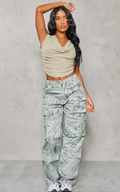 Khaki Vintage Wash Twill Extreme Oversized Cargo's