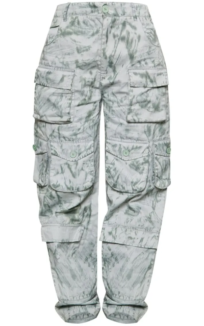 Khaki Vintage Wash Twill Extreme Oversized Cargo's