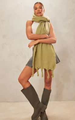 Khaki Wide Fit Pu Slip On Knee High Boots