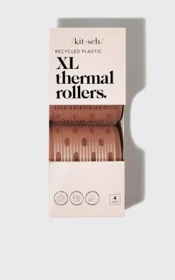Kitsch Recycled Plastic Extra Large Thermal Hair Rollers 4 Piece Set Terracotta