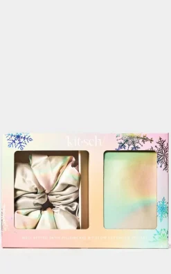 Kitsch Well Rested Satin Pillowcase And Pillow Scrunchie Set - Aura
