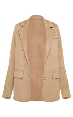 Latte Linen Look Pocket Detail Blazer