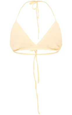 Lemon Crinkle Texture Strappy Bralette