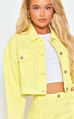 Lemon Cropped Denim Jacket