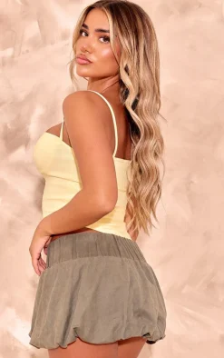 Lemon Curved Hem Bengaline Corset