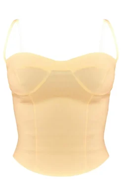 Lemon Curved Hem Bengaline Corset