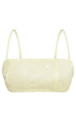 Lemon Lace Up Sequin Bandeau Top