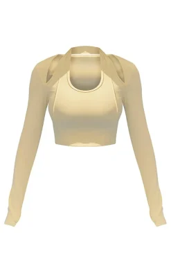 Lemon Sculpt Cut Out Padded Gym Crop Top