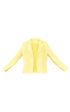 Lemon Textured Oversized Structured Minimal Blazer