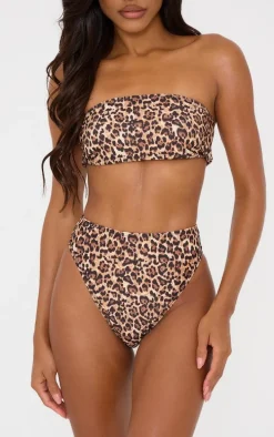 Leopard Mix & Match High Waisted High Leg Bikini Bottoms