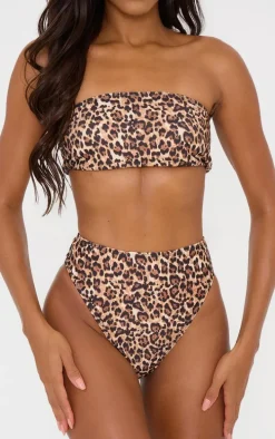Leopard Mix & Match High Waisted High Leg Bikini Bottoms