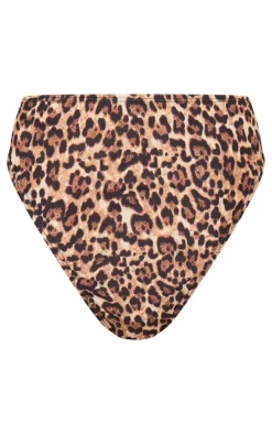 Leopard Mix & Match High Waisted High Leg Bikini Bottoms