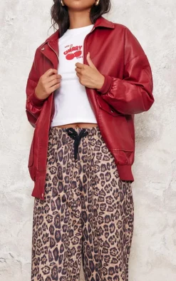 Leopard Premium Printed Faux Suede Wide Leg Pants