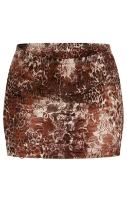Leopard Print Lace Micro Mini Skirt