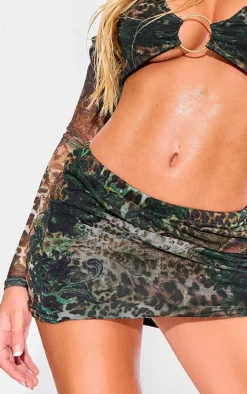 Leopard Print Mini Skirt