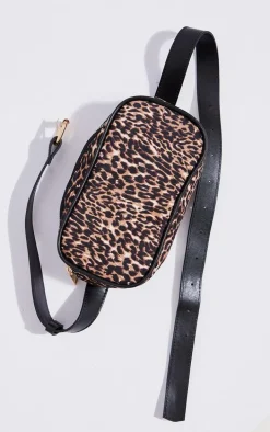 Leopard Print Nylon Rectangular Fanny Pack