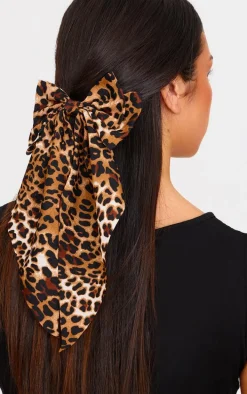 Leopard Print Oversized Bow