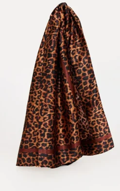 Leopard Print Satin Head Scarf