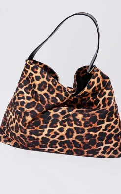Leopard Print Slouchy Tote Bag