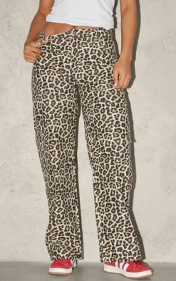 Leopard Printed Cargo Pants