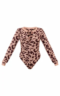 Leopard Soft Knit Button Up Bodysuit