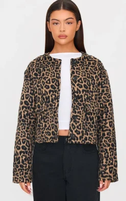 Leopard Wool Look Jacket