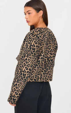 Leopard Wool Look Jacket