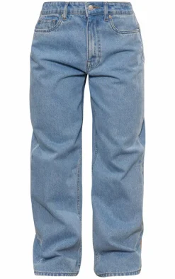 Light Blue Basic Straight Leg Jeans