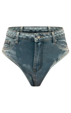 Light Blue Denim Extreme Hot Pants