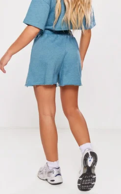 Light Blue Graphic Sweat Shorts