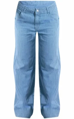 Light Blue Pinstripe Baggy Jeans