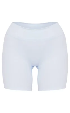 Light Blue Sculpt High Waist Gym Shorts