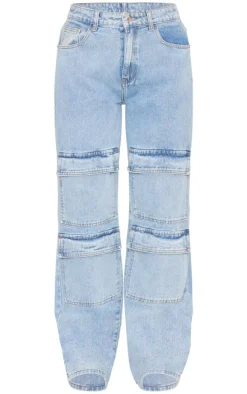 Light Blue Wash Cargo Front Pocket Baggy Boyfriend Jeans