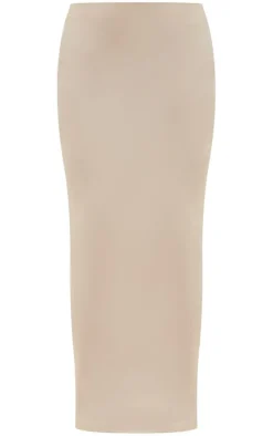 Light Grey Faux Suede Maxi Skirt