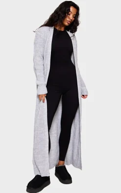 Light Grey Maxi Knitted Cardigan