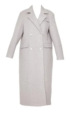 Light Grey Wool Look Maxi Coat