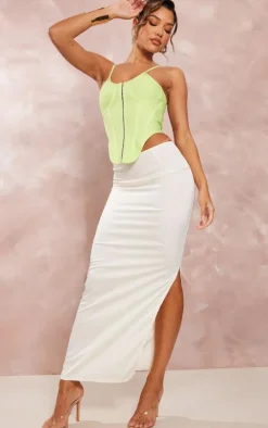 Light Lime Bandage Dip Hem Hook And Eye Corset