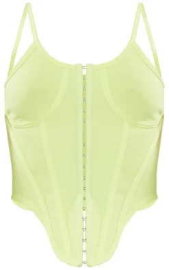 Light Lime Bandage Dip Hem Hook And Eye Corset