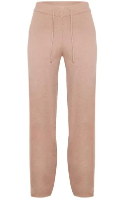 Light Mocha Soft Knit Drawstring Waist Pants