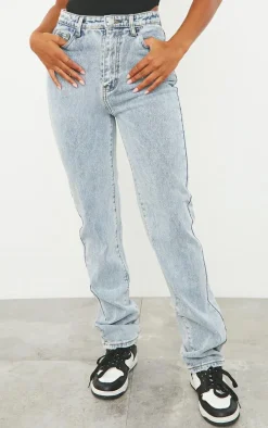Light Wash Long Leg Straight Jeans