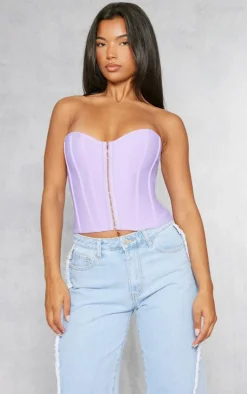Lilac Bandage Hook And Eye Structured Corset