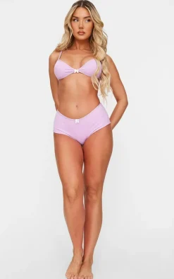Lilac Bow Detail Triangle Bra